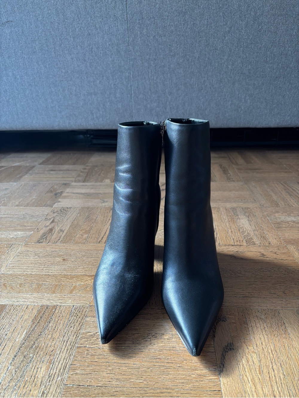 Nine West Black Pointed Toe Heeled Boots